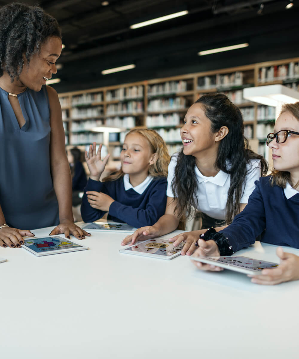 teacher with a group of students